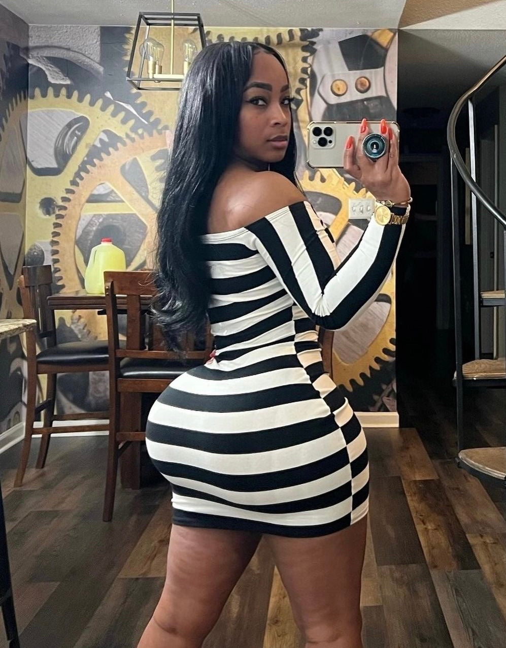 Striped bodycon cheap