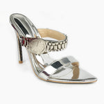 Rollie Rollie Mule Heel | Silver